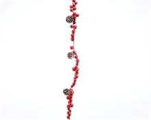 GHIRLANDA DI BACCHE CON PIGNE 3X120CM