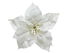 STELLA DI NATALE BIANCA CON CLIP D.24CM
