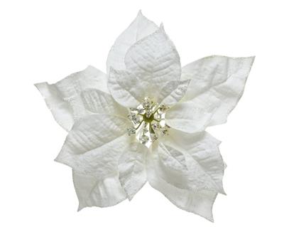STELLA DI NATALE BIANCA CON CLIP D.24CM