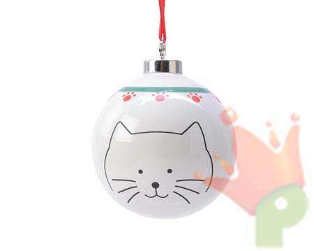SFERA CON DECORAZIONI GATTO 8CM