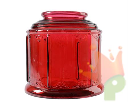 VASO IN VETRO RICICLATO 24X23,5CM ROSSO