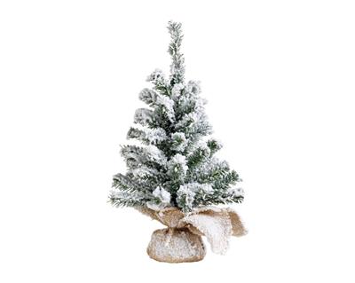 MINI ALBERO DI NATALE INNEVATO CON BASE JUTA 45 CM