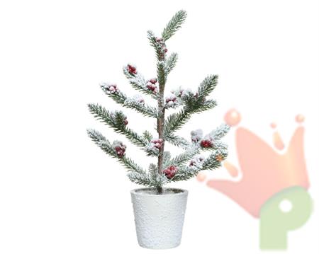 ALBERO DI NATALE IN  VASO CON BACCHE  20X20X42