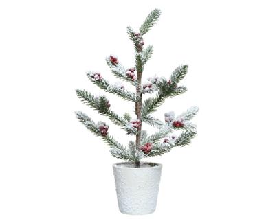 ALBERO DI NATALE IN  VASO CON BACCHE  20X20X42