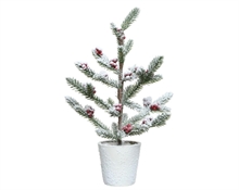 MINI ALBERO DI NATALE IN VASO CON BACCHE 14X14X29 IN pe