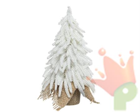MINI ALBERO BIANCO DI NATALE IN JUTA 20x20x35 IN pe