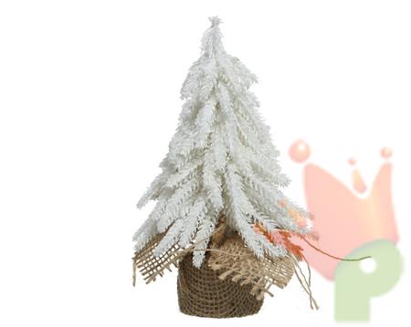 MINI ALBERO BIANCO DI NATALE IN JUTA 12X12X20 IN pe