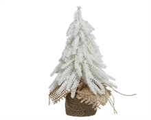 MINI ALBERO BIANCO DI NATALE IN JUTA 12X12X20 IN pe