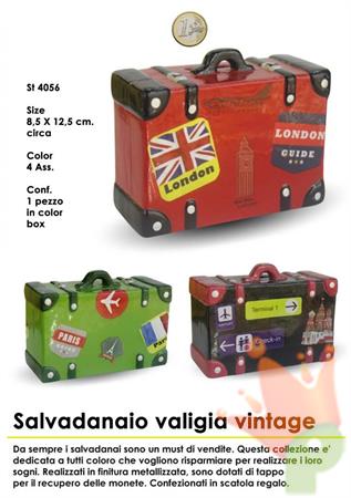 SALVADANAIO FORMA VALIGIA VINTAGE 8,5X12,5CM 4 ASSORTITI