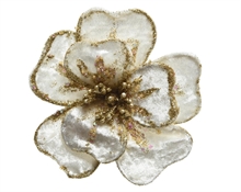FIORE IN VELLUTO BIANCO CON CLIP D.14X6 CM