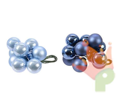 PALLINE DI NATALE A GRAPPOLO BLU 10 PZ