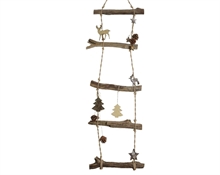 SCALETTA IN LEGNO CON FIGURE NATALIZIE 2,5X34X110CM