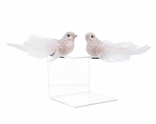 UCCELLINI ROSA CIPRIA GLITTER CON CLIP