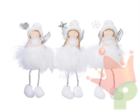 DECORAZIONE PENDENTE ANGELO BIANCO 3X9X20