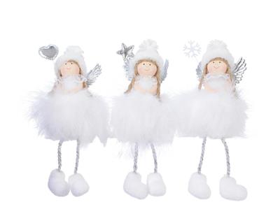 DECORAZIONE PENDENTE ANGELO BIANCO 3X9X20