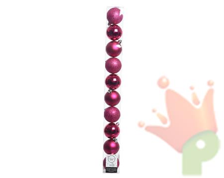 PALLINE DI NATALE FUCSIA 6 CM CONFEZIONE 10 PZ
