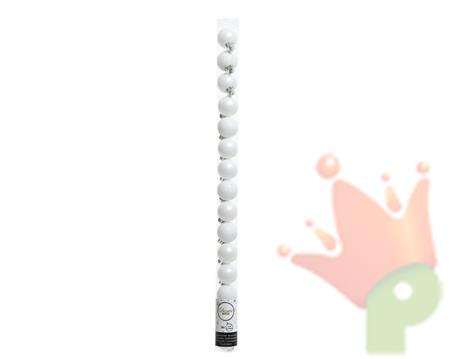 PALLINE DI NATALE BIANCO 3 CM CONFEZIONE 15 PZ
