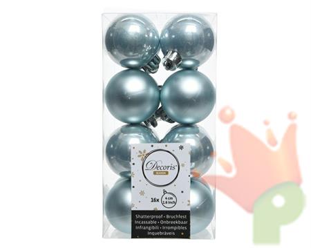 PALLINE DI NATALE CELESTE 4 CM CONFEZIONE 16 PZ