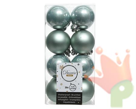 PALLINE DI NATALE EUCALIPTO 4CM CONFEZIONE 16 PZ