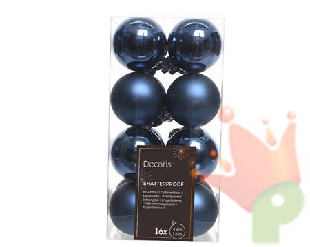 PALLINE DI NATALE BLU NOTTE 4 CM CONFEZIONE 16 PZ