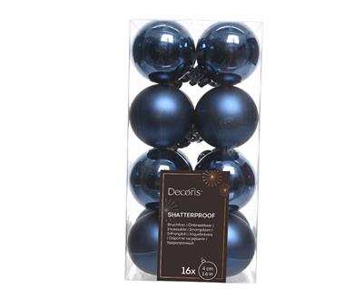 PALLINE DI NATALE BLU NOTTE 4 CM CONFEZIONE 16 PZ