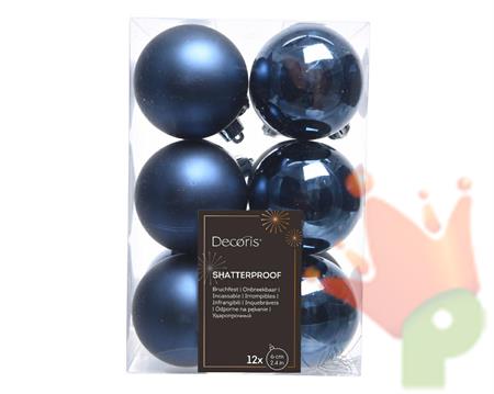 PALLINE DI NATALE BLU NOTTE 6 CM CONFEZIONE 12 PZ