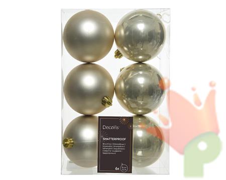 PALLINE DI NATALE PERLA 8 CM CONFEZIONE 6 PZ