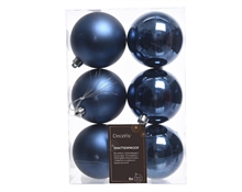 PALLINE DI NATALE BLU NOTTE 8 CM CONFEZIONE 6 PZ