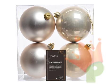 PALLINE DI NATALE PERLA 10 CM CONFEZIONE 4 PZ