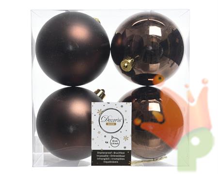 PALLINE NATALIZIE 100MM MARRONE BOX DA 4 PZ