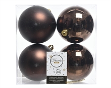 PALLINE NATALIZIE 100MM MARRONE BOX DA 4 PZ