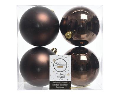 PALLINE NATALIZIE 100MM MARRONE BOX DA 4 PZ