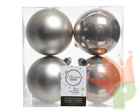 PALLINE DI NATALE LINO NATURALE 10 CM CONFEZIONE 4 PZ