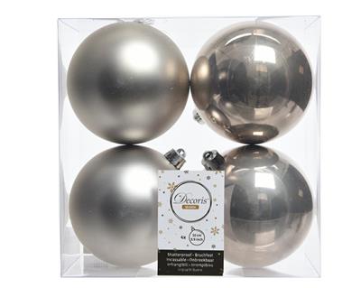 PALLINE DI NATALE LINO NATURALE 10 CM CONFEZIONE 4 PZ