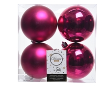 PALLINE DI NATALE FUCSIA 10 CM CONFEZIONE 4 PZ
