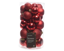 PALLINE DI NATALE ROSSE ASSORTITE 6CM 30 PZ