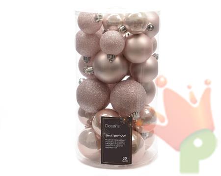 PALLINE DI NATALE ROSA ASSORTITE CONFEZIONE 30 PZ