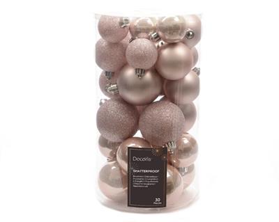 PALLINE DI NATALE ROSA ASSORTITE CONFEZIONE 30 PZ