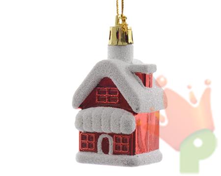 PENDENTI PER ALBERO DI NATALE CASETTA 7CM