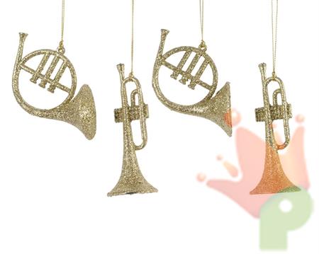 PENDENTI PER ALBERO DI NATALE STRUMENTI MUSICALI ORO