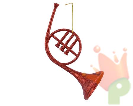PENDENTI PER ALBERO DI NATALE ROSSO STRUMENTI MUSICALI 8X17X19,5