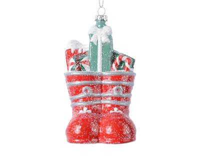 PENDENTI PER ALBERO DI NATALE SCARPA 6,5X7X12CM
