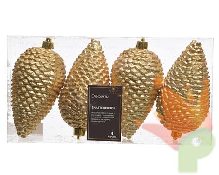 PIGNE GLITTER ORO IN PLASTICA 7X12CM 4 PZ