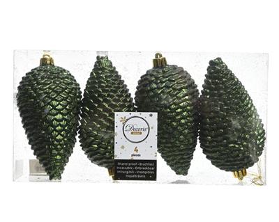 PENDENTI PER ALBERO DI NATALE PIGNA VERDE PINO BOX DA 4