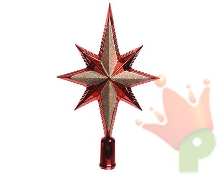 PUNTALE FORMA STELLA ROSSA-ORO CM 6,5X14,5X25,5