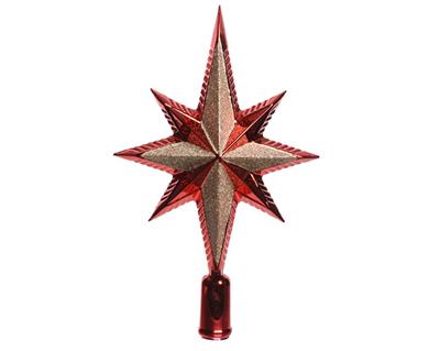 PUNTALE FORMA STELLA ROSSA-ORO CM 6,5X14,5X25,5