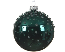 PALLINA DI NATALE VERDE DECORATA 8 CM