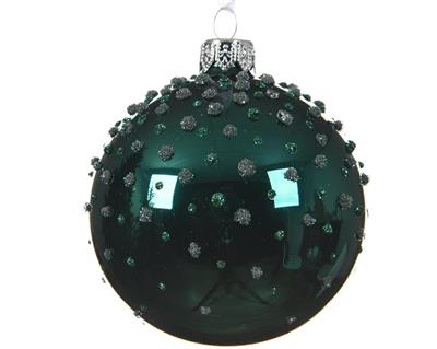 PALLINA DI NATALE VERDE DECORATA 8 CM