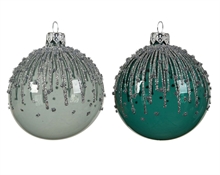 PALLINE NATALIZIE EUCALYPTUS-SMERALDO 8CM DECORAZIONI ASSORTITE