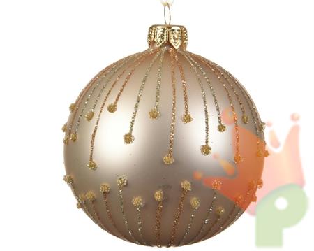 PALLINA DI NATALE PERLA DECORATA 8 CM